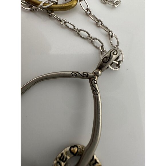 Brighton *BLESSED* Charm Necklace - Joy * Peace * Love w Hearts, Turquoise Beads - Picture 11 of 13